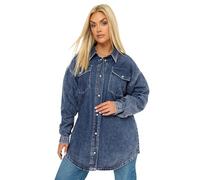 Yours Curve Mid Western Denim Shirt - Women's - Plus Size Curve Blue