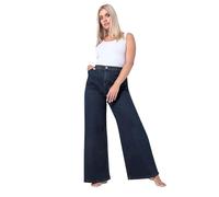 Yours Curve Mid Wide Leg Slouchy Jeans - Women's - Plus Size Curve Blue