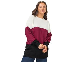 Yours Curve Mint Colour Block Jumper - Women's - Plus Size Curve