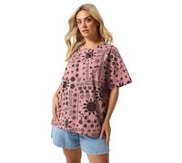 Yours Curve Mixed Celestial T-Shirt - Women's - Plus Size Curve Pink