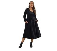 Yours Curve Mixed Rib Midi Dress - Women's - Plus Size Curve Black