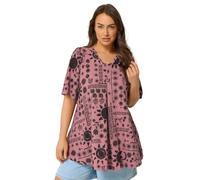Yours Curve Mixed Summer Print Pleat Front Top - Women's - Plus Size Curve Pink