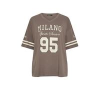 Yours Curve Mocha '95 Milano' Boxy T-Shirt - Women's - Plus Size Curve