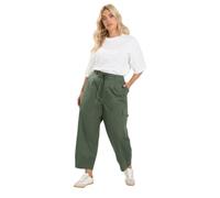 Yours Curve Mocha Brown Barrel Cargo Trousers - Women's - Plus Size Curve