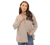 Yours Women's Check Boyfriend Shirt in Light Brown | Size: 22/24