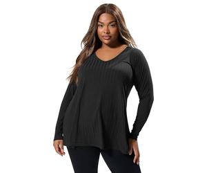 Yours Curve Mocha Ribbed Swing T-Shirt - Women's - Plus Size Curve