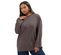 Yours Curve Mocha Seam Detail Oversized Top - Women's - Plus Size Curve Brown