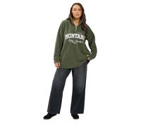 Yours Women's 'Montana' Quarter Zip Fleece in Olive | Size: 22-24 Yours Olive 22-24