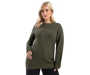 Yours Curve Moss Green Essential Knitted Jumper - Women's - Plus Size Curve