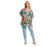 Yours Curve Natural Brown Abstract Textured Pleated Front Top - Women's - Plus Size Curve