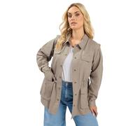 Yours Curve Natural Brown Carpenter Jacket - Women's - Plus Size Curve