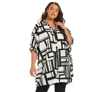 Yours Curve Natural Brown Dot Button Shirt - Women's - Plus Size Curve