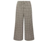 Yours Curve Natural Brown Gingham Wide Leg Texture Trousers - Women's - Plus Size Curve