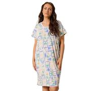 Yours Women's Postcard Print Dipped Back Nightdress | Size: 30-32 Yours Multicolor 30-32