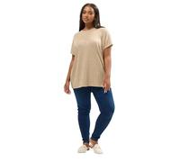 Yours Curve Natural Brown Ribbed Swing T-Shirt - Women's - Plus Size Curve