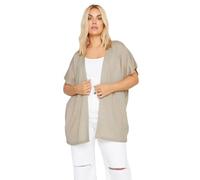 Yours Curve Natural Brown Short Sleeve Cardigan - Women's - Plus Size Curve