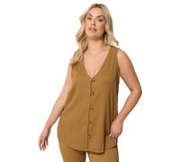 Yours Curve Natural Brown Textured Waistcoat - Women's - Plus Size Curve