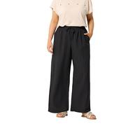 Yours Curve Natural Brown Wide Leg Textured Trousers - Women's - Plus Size Curve
