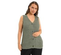 Yours Curve Natural Button Through Knitted Waistcoat - Women's - Plus Size Curve