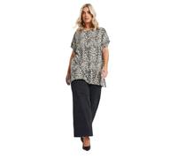 Yours Curve Natural Leopard Print Plisse T-Shirt - Women's - Plus Size Curve