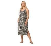 Yours Curve Natural Leopard Print Swing Dress - Women's - Plus Size Curve