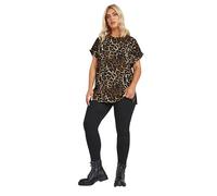 Yours Curve Natural Leopard Print T-Shirt - Women's - Plus Size Curve Brown