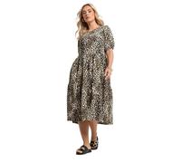 Yours Curve Natural Leopard Tiered Midi Dress - Women's - Plus Size Curve