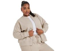Yours Curve Natural Oversized Sweat Bomber Jacket - Women's - Plus Size Curve