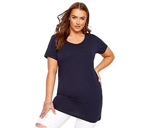 Yours Curve Navy Blue Longline T-Shirt - Women's - Plus Size Curve