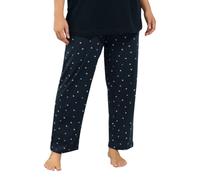 Yours Curve Navy Blue Polka Dot Wide Leg Pyjama Trousers - Women's - Plus Size Curve