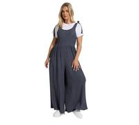 Yours Curve Navy Blue Textured Wide Leg Jumpsuit - Women's - Plus Size Curve
