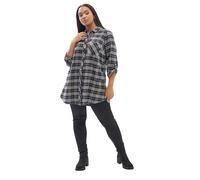 Yours Curve Navy Check Boyfriend Shirt - Women's - Plus Size Curve