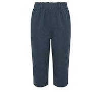 Yours Curve Blue Cool Cotton Cropped Trousers - Women's - Plus Size Curve