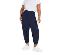 Yours Curve Navy Cropped Jersey Harem Joggers - Women's - Plus Size Curve