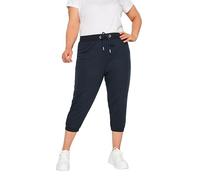 Yours Curve Navy Cropped Stretch Joggers - Women's - Plus Size Curve