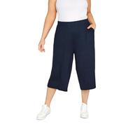 Yours Curve Soft Stretch Jersey Pull On Elasticated Waist Wide Leg Palazzo Culotte Shorts with Pockets - Women's - Plus Size Curve Black