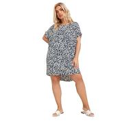 Yours Curve Navy Leopard Print Shift Dress - Women's - Plus Size Curve