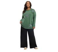 Yours Curve Navy Sequin Star Soft Touch Sweatshirt - Women's - Plus Size Curve