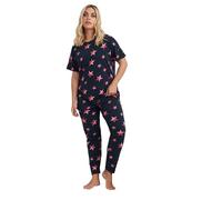 Yours Curve Navy Star Print Pyjama Set - Women's - Plus Size Curve