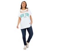 Yours Curve 'New York' Slash Detail Top - Women's - Plus Size Curve White