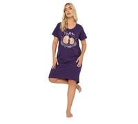 Yours Curve 'Nighttime Snuggles' Hedgehog Nightdress - Women's - Plus Size Curve Purple