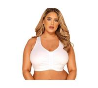 Yours Non-Wired Front Fastening Bra - Women's - Plus Size Curve White