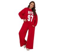 Yours Curve 'Nyc 97' Slogan Sweatshirt - Women's - Plus Size Curve Red
