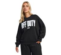 Yours Curve 'Off Duty' Slogan Sweatshirt - Women's - Plus Size Curve Black
