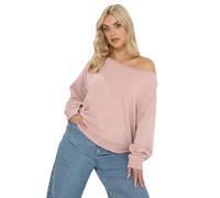 Yours Women's Off Shoulder Sweatshirt in Light Pink | Size: 20 Yours Light Pink 20