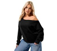 Yours Curve Off Shoulder Sweatshirt - Women's - Plus Size Curve Black