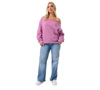 Yours Curve Off Shoulder Sweatshirt - Women's - Plus Size Curve Pink