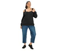 Yours Women's Off Shoulder V-Neck Sweatshirt in Black | Size: 18-20 Yours Black 18-20