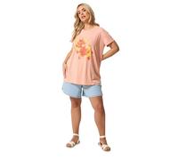 Yours Curve Orange Flower Graphic T-Shirt - Women's - Plus Size Curve