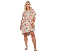 Yours Curve & Orange Leaf Print Tunic Dress - Women's - Plus Size Curve